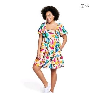 Target X Tabitha Brown Puff Sleeve Dress - Multicolor